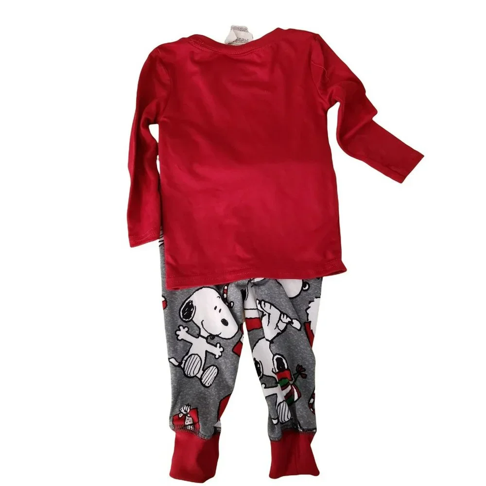 Munki Munki Pajamas Peanuts Snoopy Red‎ 2 Piece size 12 months  Pj's